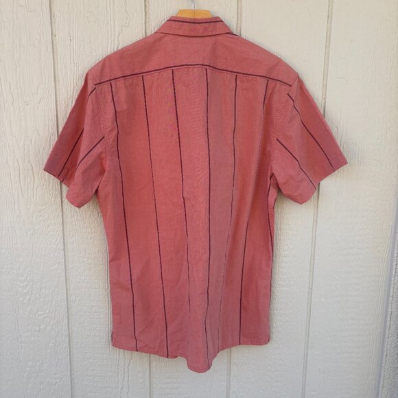 Taylor Stitch Short Sleeve Hawthorne Shirt Men's 42 Red Striped Camp Collar - Picture 7 of 9